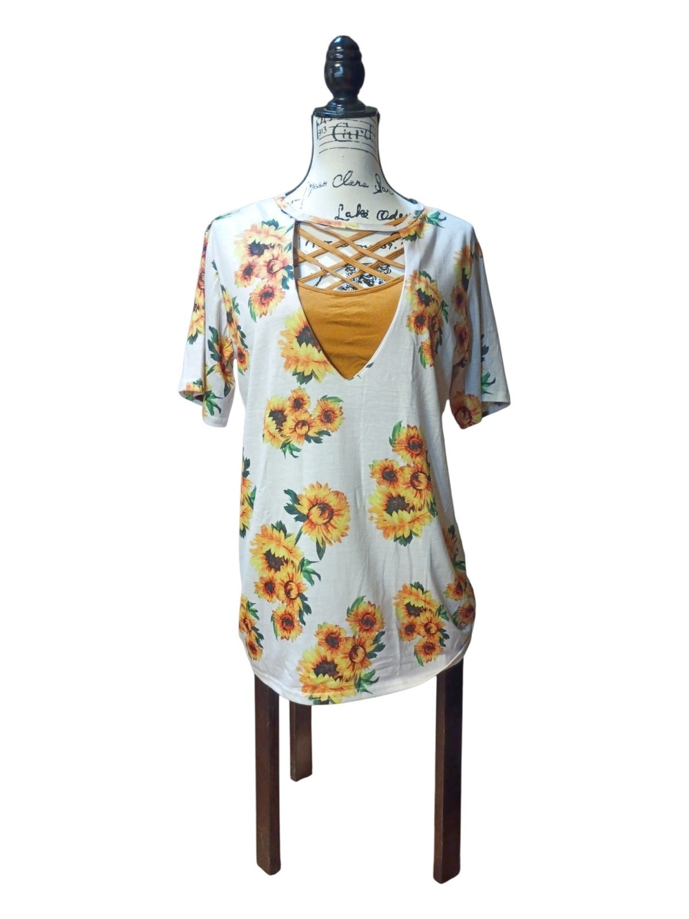 #1186 Sunflower Top And Bralette